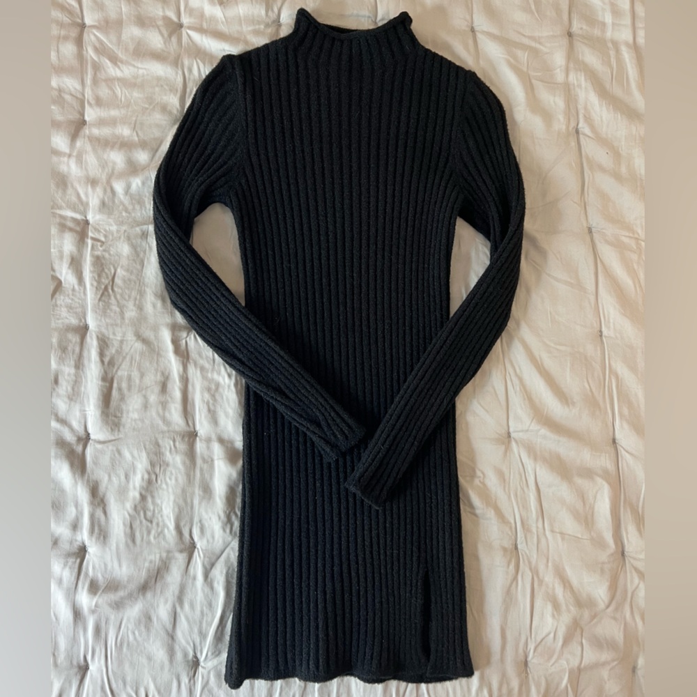 Aritzia Wilfred Free Hush Knit Station Dress - Black, Small